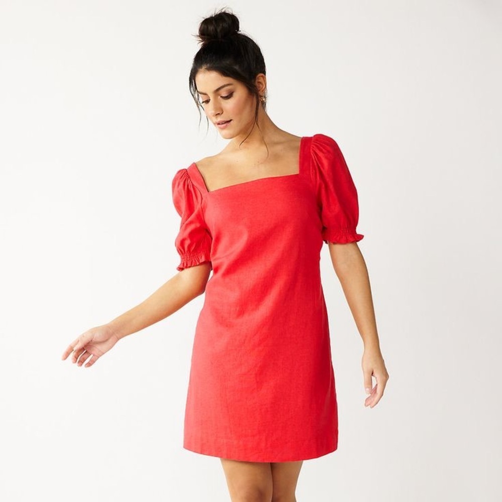 Women's DRAPER JAMES RSVP™ Squareneck Puff Sleeve Dress XXL